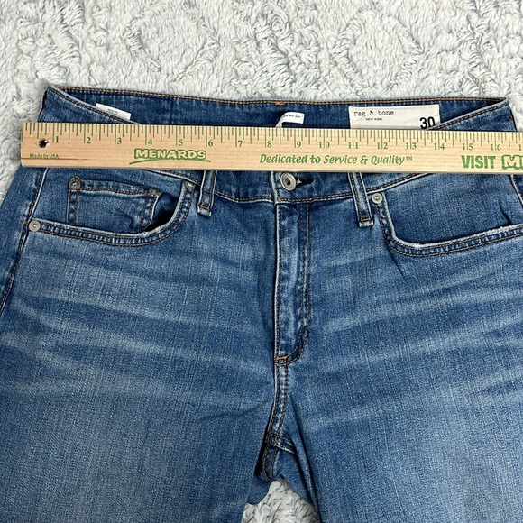 Rag & Bone Dre low rise slim boyfriend distressed blue jeans size 30 - Picture 2 of 12